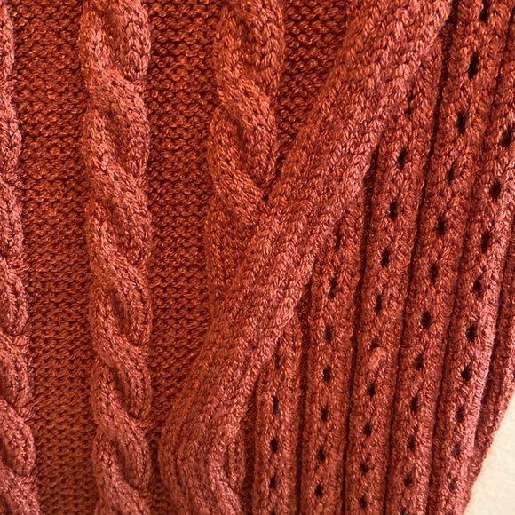 HERA Cable Sweater Dress Mock Neck Henna Orange Size *Medium - Picture 4 of 9
